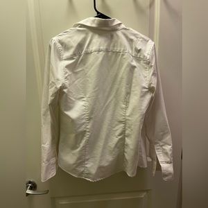 Lands End White Oxford Button Up Shirt